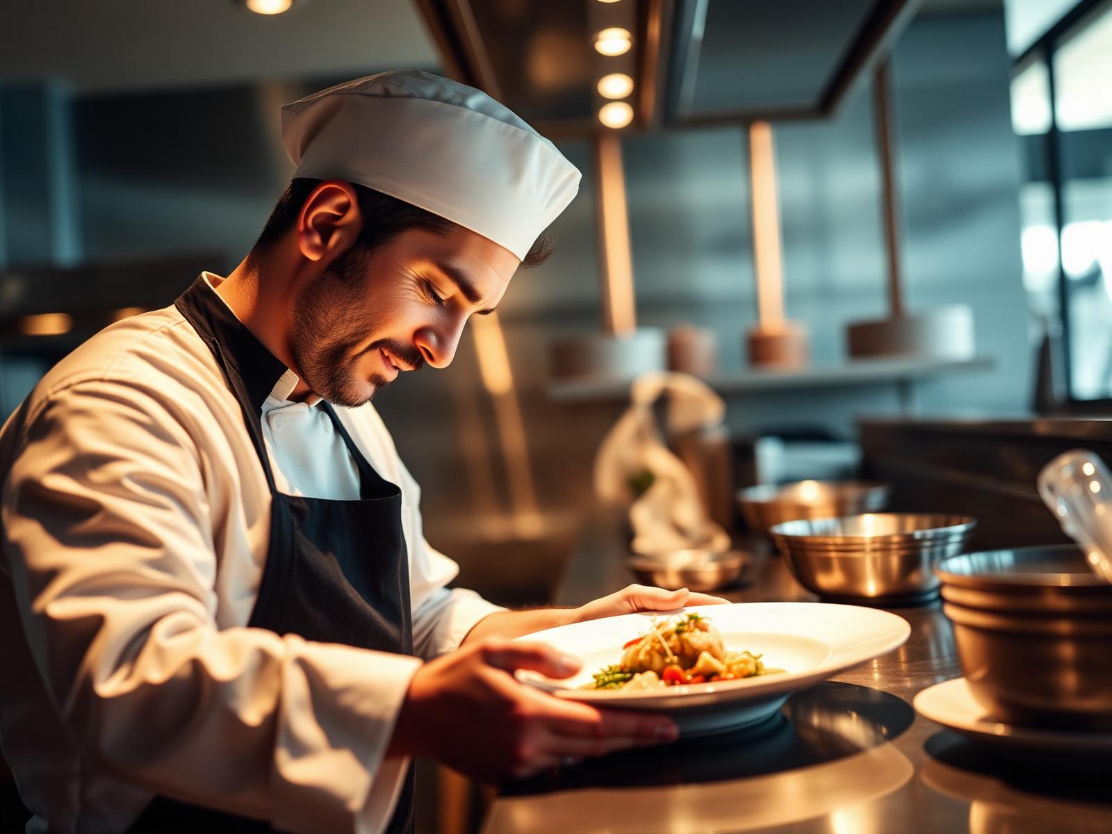Chef italiano al lavoro